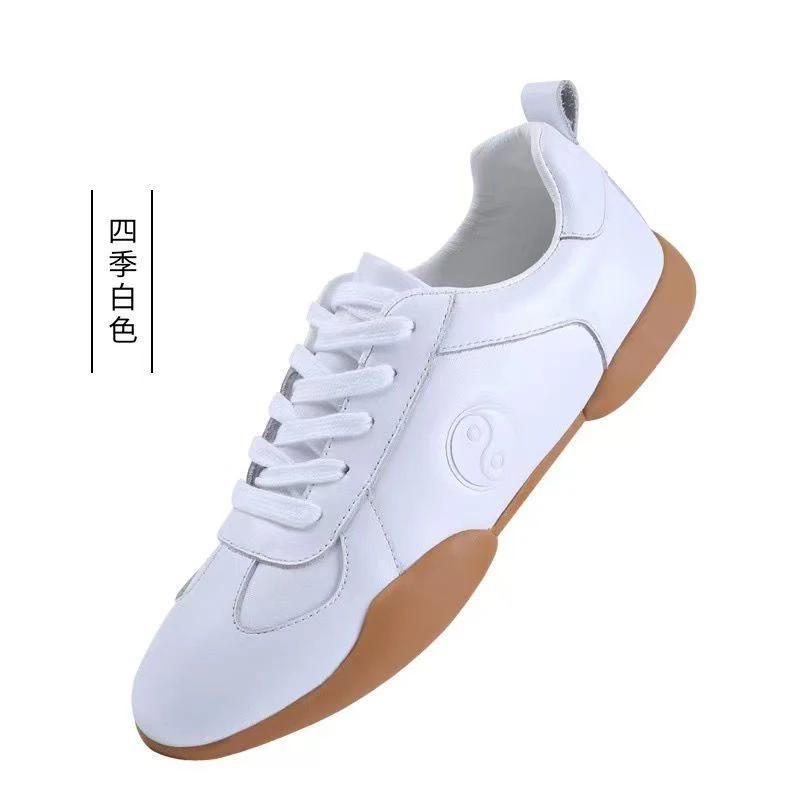 Women's Casual Shoes Men's White Martial Arts Shoes Casual Soft Bottom Gymnastics Elastic Shallow Mouth Fabric Flat