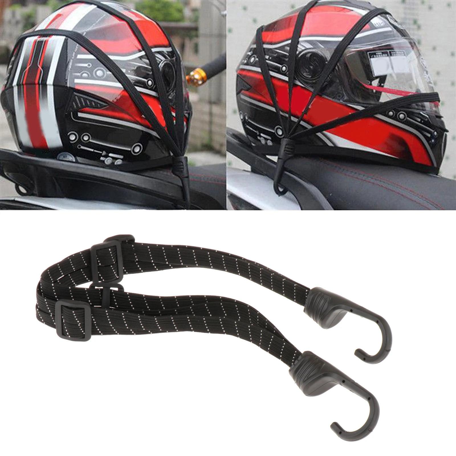 Helmet Rope Electromobile Motorcycle Accessory Elastic Strap Motorcycle Luggage Strap Bungee Cord with Hooks Retractable