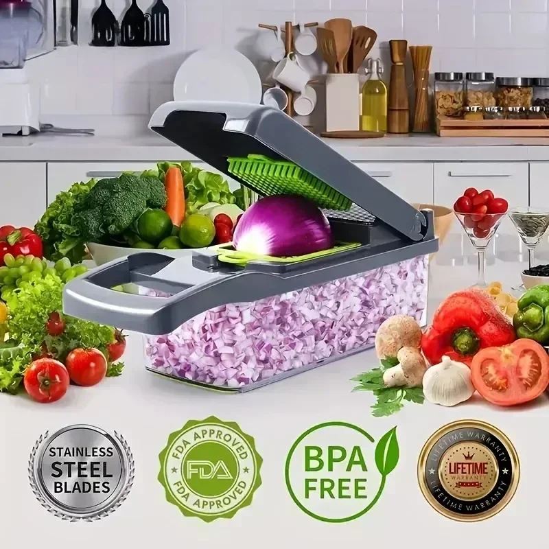 14/16 in 1 Multifunctional Vegetable Chopper Handle Food Grate Food Chopper Vegetable Slicer Dicer Cut Kitchen Items cocina food slicer vegetable shredder