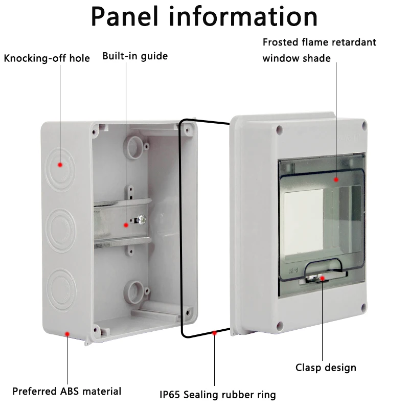 2/3/5/8/12 Ways ABS Outdoor Waterproof Electrical Distribution Box Circuit Breaker MCB Power IP65 HT Series Air Switches Box circuit breaker power distribution block