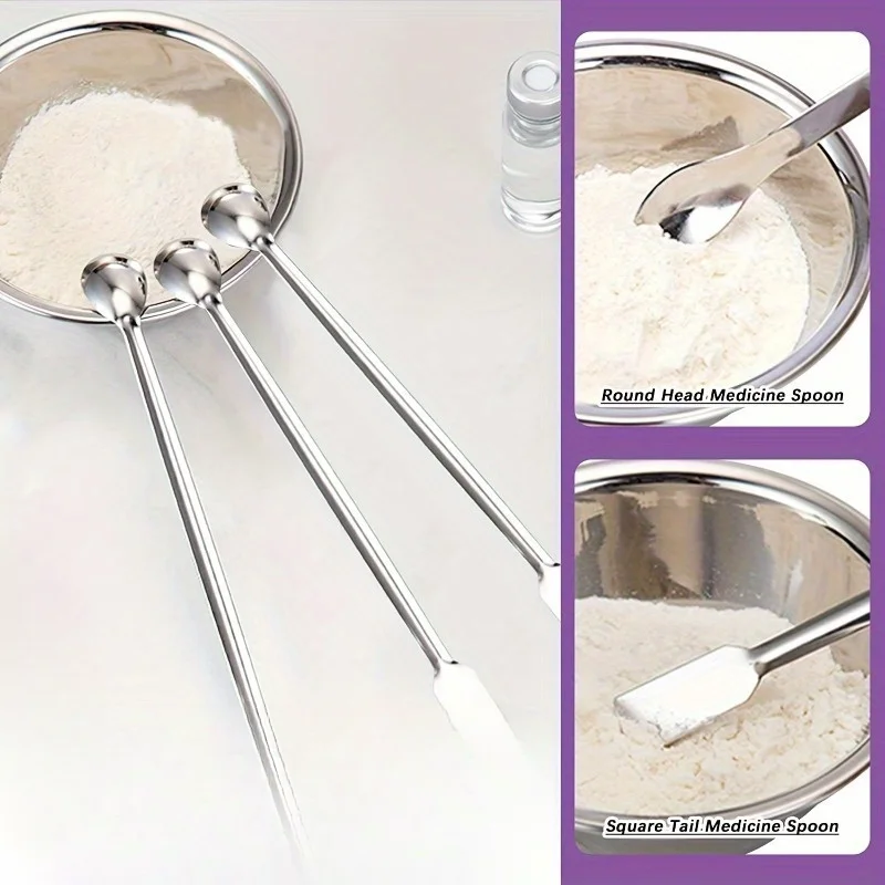 Stainless Steel Double-Headed Medicine Spoon for Accurate Dosage Measurement