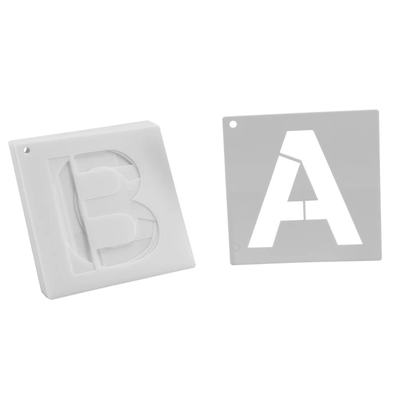 

NEW-Letter Stencils For Painting On Wood 36 Pcs Letter And Number Stencils Reusable Font Templates For Home Craft Decor