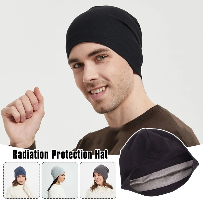 Silver Fiber Anti Radiation Hat Mobile Phones EMF Protection Pullover Hat Men Women RF Electromagnetic Wave Shielding Cap