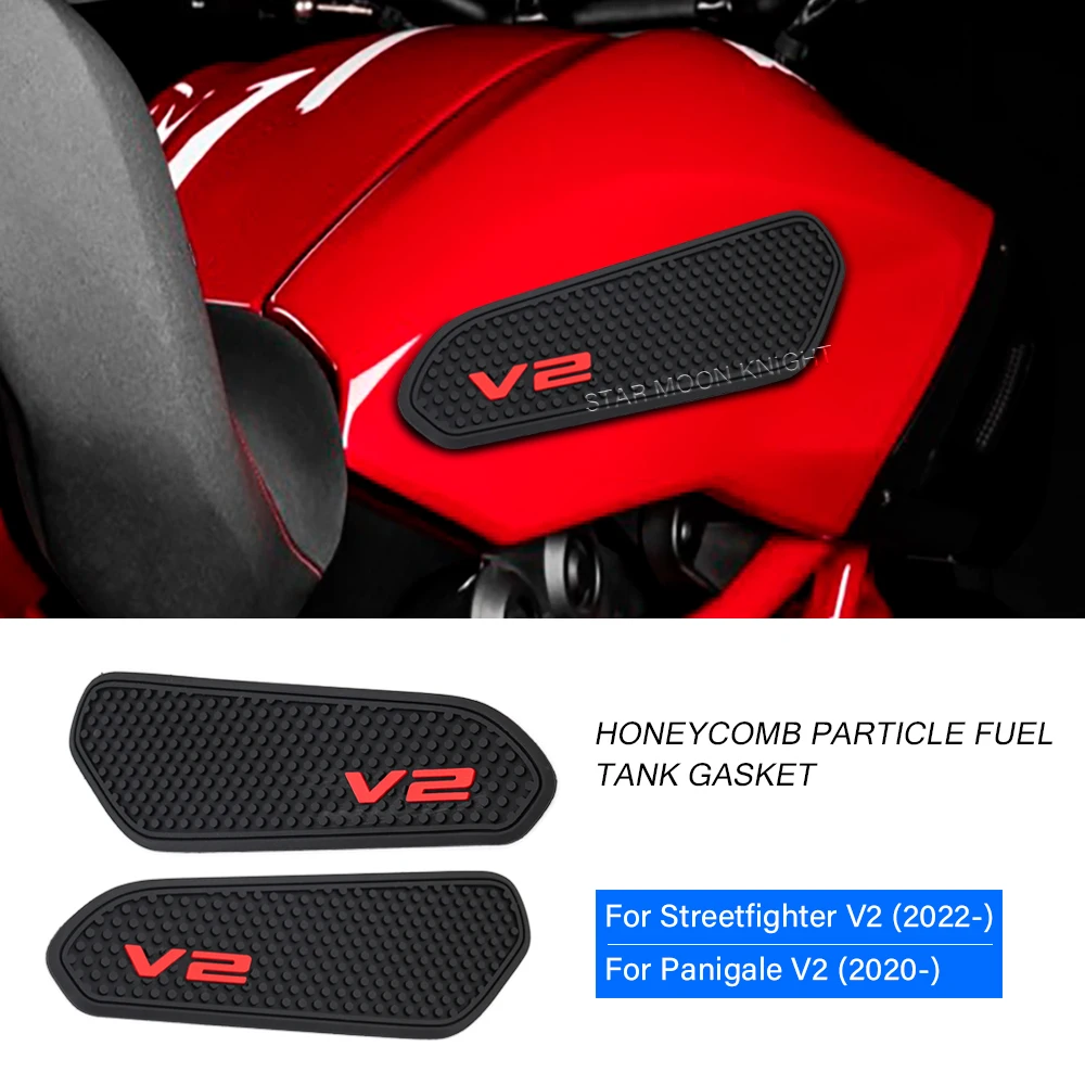 Rubber Side Fuel Tank pad For Ducati Panigale V2 Streetfighter V2 2020 2022 Tank Pads Stickers Decal Gas Knee Grip Traction Pad