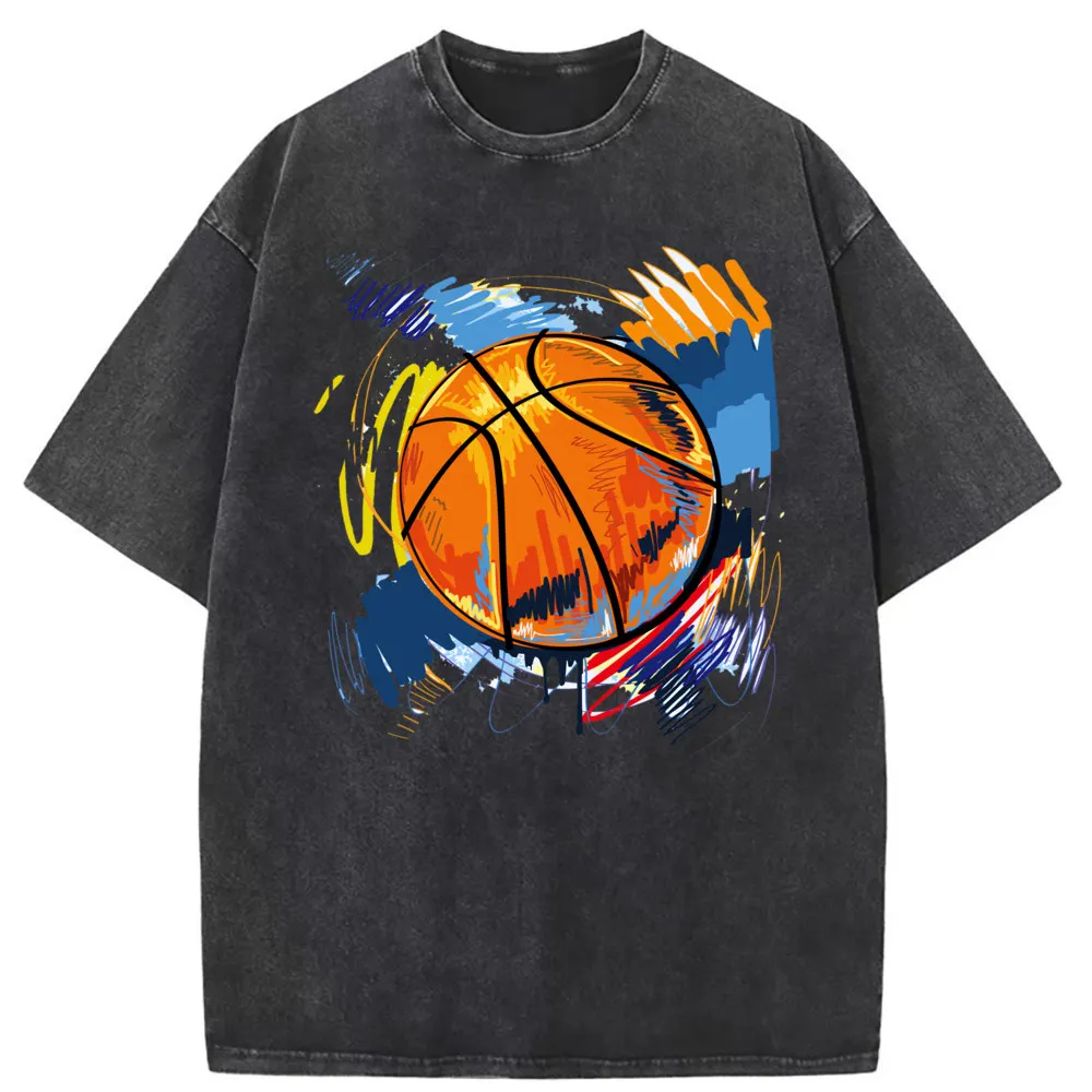 

Funny Tshirts Basketball Retro Sweatshirts For Men Fall Washed Tshirt Summer Clothes Long Sleeve Brand Tshirts