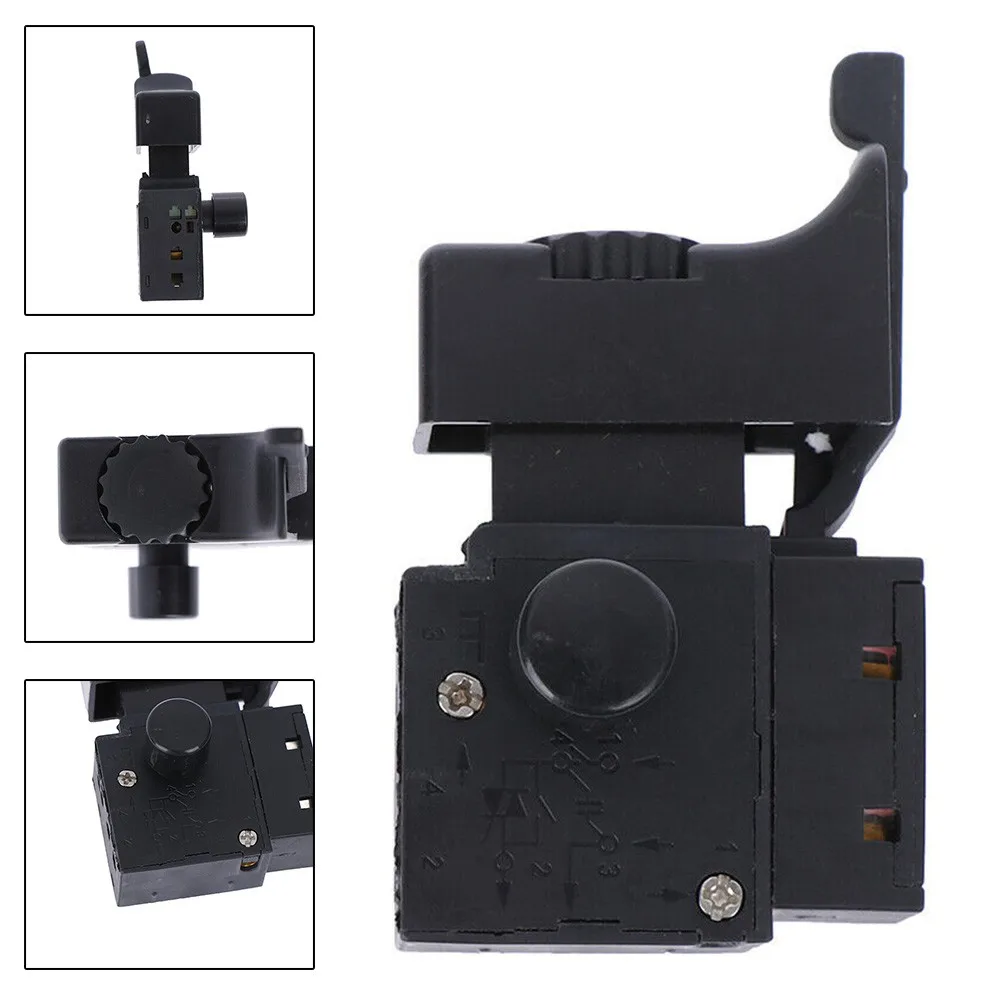 FA2-6/1BEK Schwarz 6A 250V Bohrmaschine Geschwindigkeitsregelung Trigger-Taste Schalter Auslöseschalter mit kleinem Licht für Elektrowerkzeuge – Detail 2