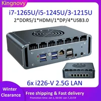 Topton 12th Gen Firewall Mini PC i7 1265U N100 6x2.5G intel i226-V i5 1245U DDR5 NVMe Proxmox pfSense Mini Computer  OPNsense 1