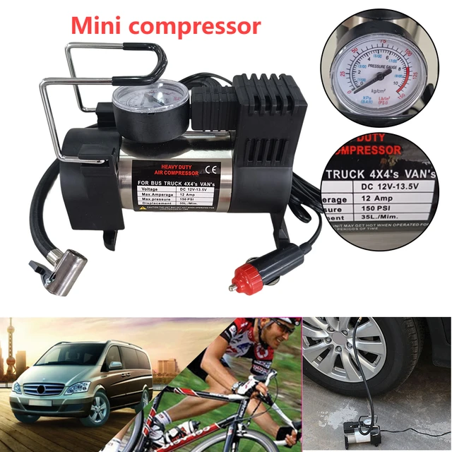 Compresor de aire 12V metálico para auto 35L/Min