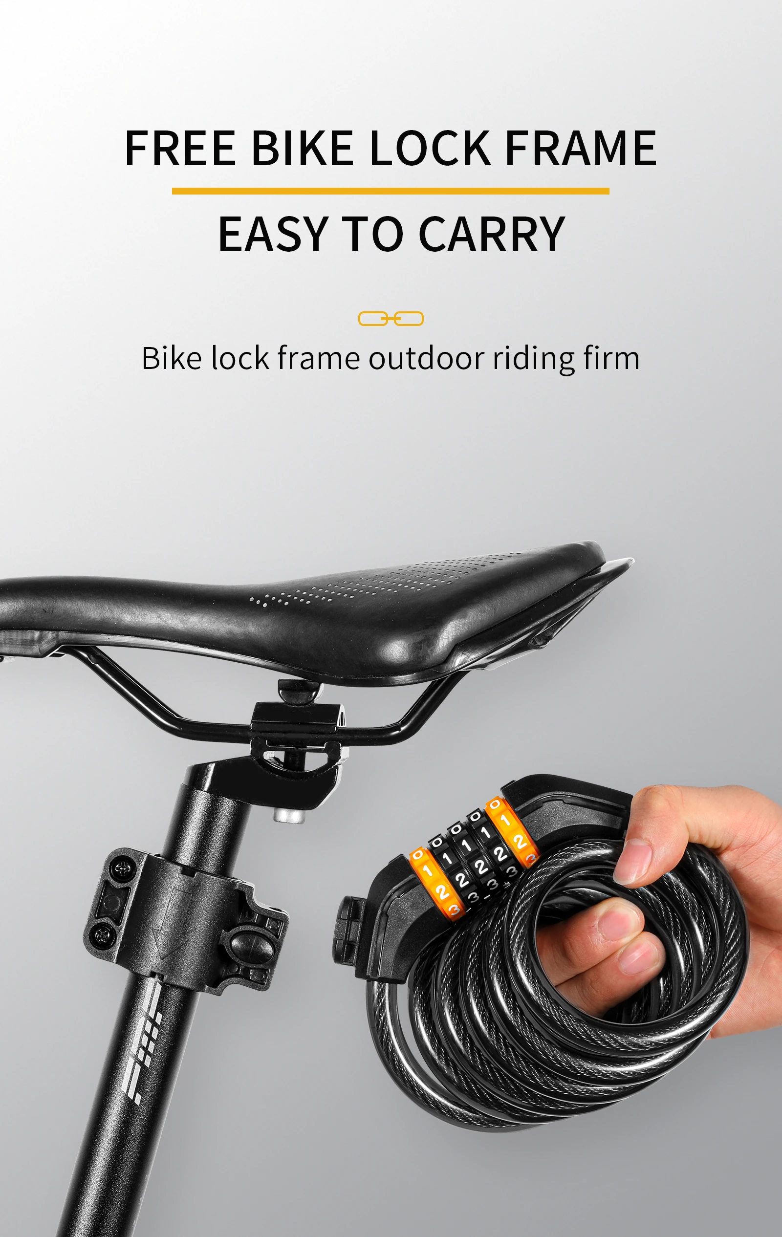 WEST RADFAHREN Fahrrad Kabel Schloss MTB Rennrad Sicherheit Stahl Kabel Anti-diebstahl Passwort Lock Roller Motorrad Fahrrad Zubehör – Detail 10
