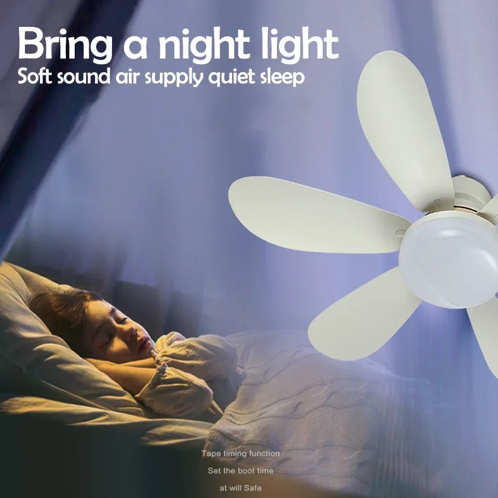 New E27 Modern Smart Wireless Fans Silent Ceiling Fan LED with Light Remote Control Dimmable Lighting for Bedroom and Livingroom