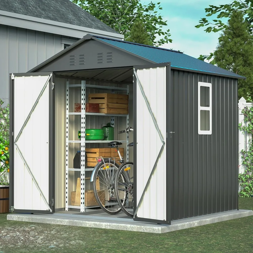 6x6 ft Metal Outdoor Storage Shed 1