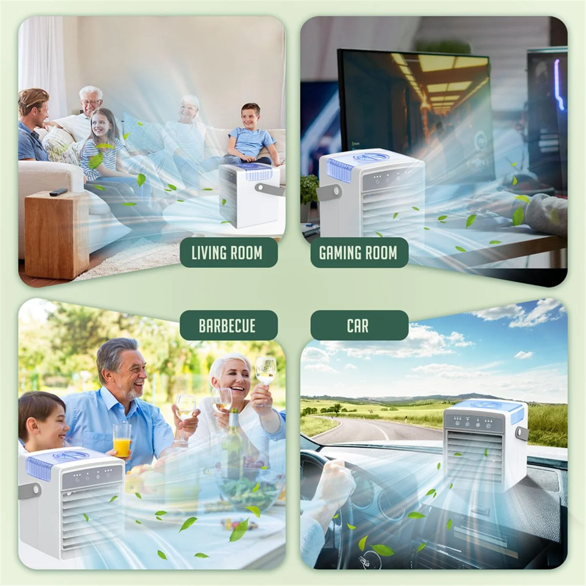 Portable Air Conditioners, USB Personal Mini Air Conditioner , Evaporative Air Cooler with Misting, for Room, Tent,Car