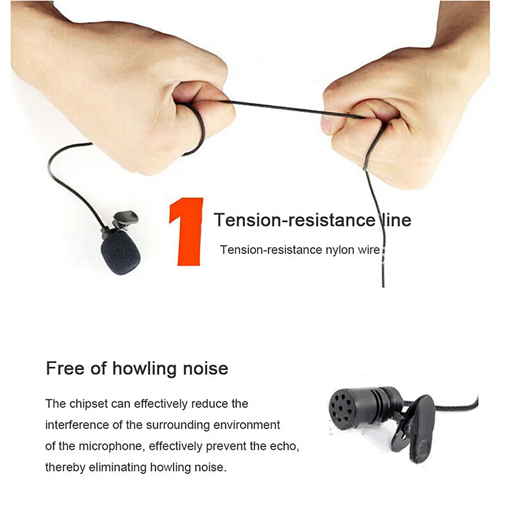 Portable 3.5mm Mini Lavalier Microphone HandsFree Condenser Clip-on Mic 1.2M For Phone Laptop Lound Speaker for Lecture Teaching wireless microphone