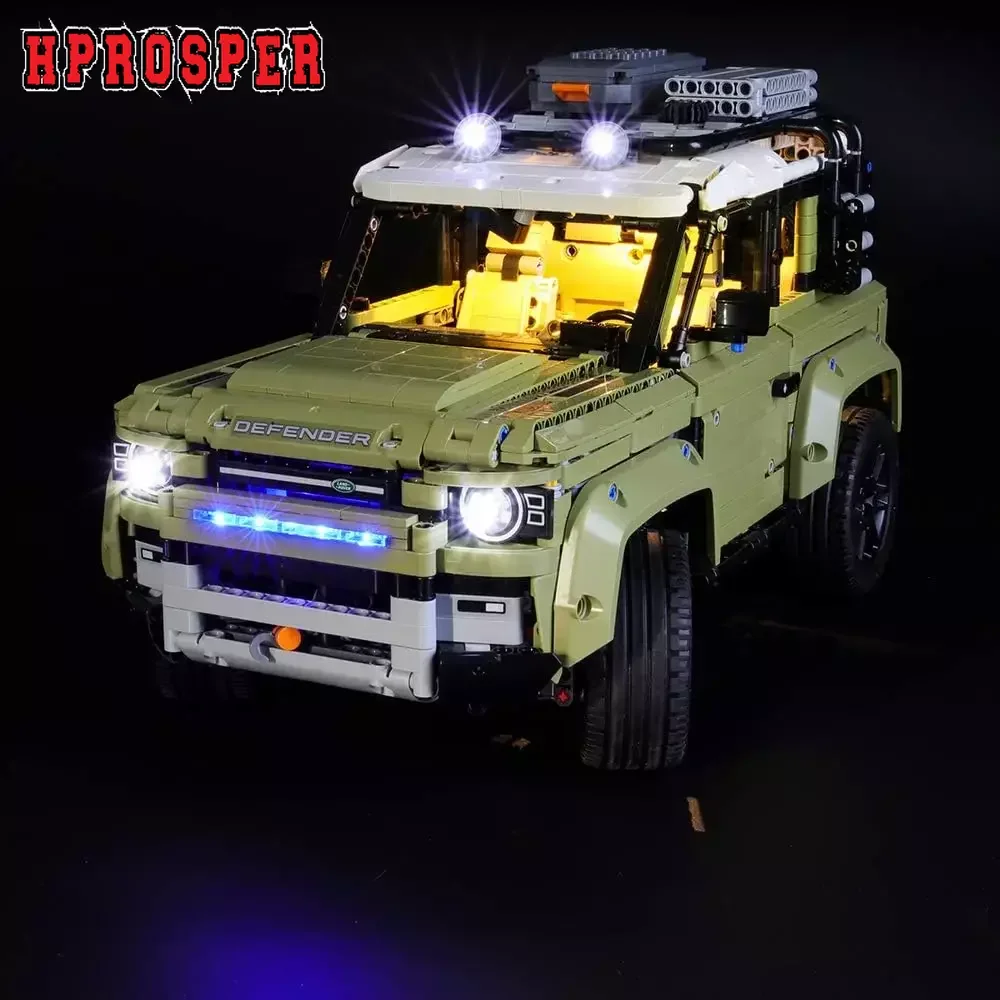 Hprosper 5V Led Light Per 42110 Technic Land Rover Defender Lampada Decorativa Con Scatola Batteria (Non Includere Blocchi Lego)