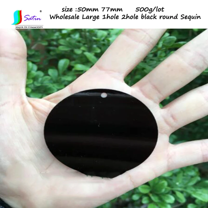 500g Large 50mm 77mm 1hole 2hole Black Round Sequin DIY Sew Costume Stage Background Wall Decoration Material Sequins