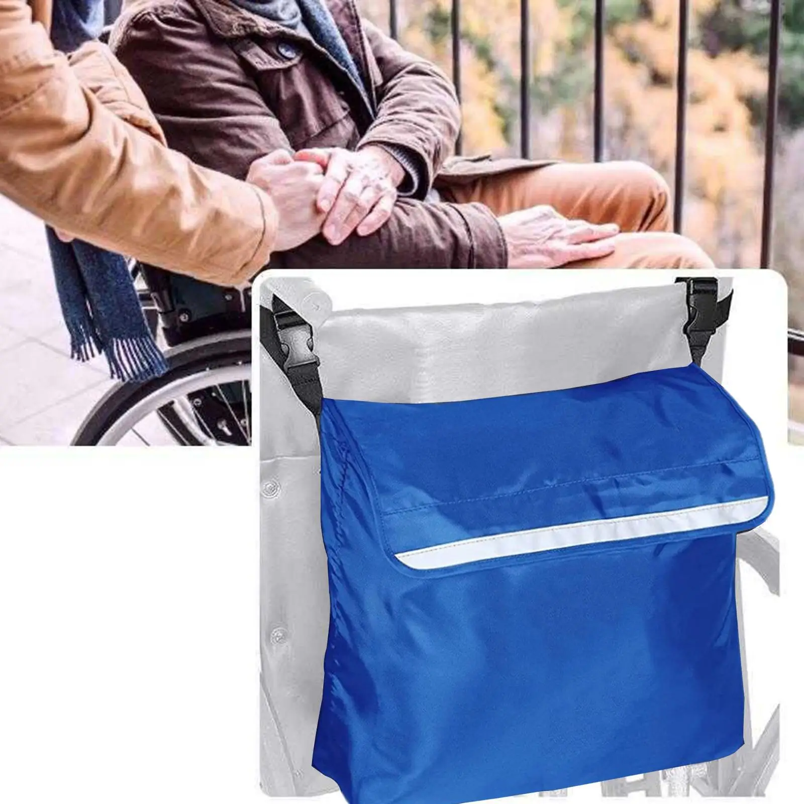 Wheelchair Bag Foldable Storage Pouch for Mobility Scooter Walker Rollators 4