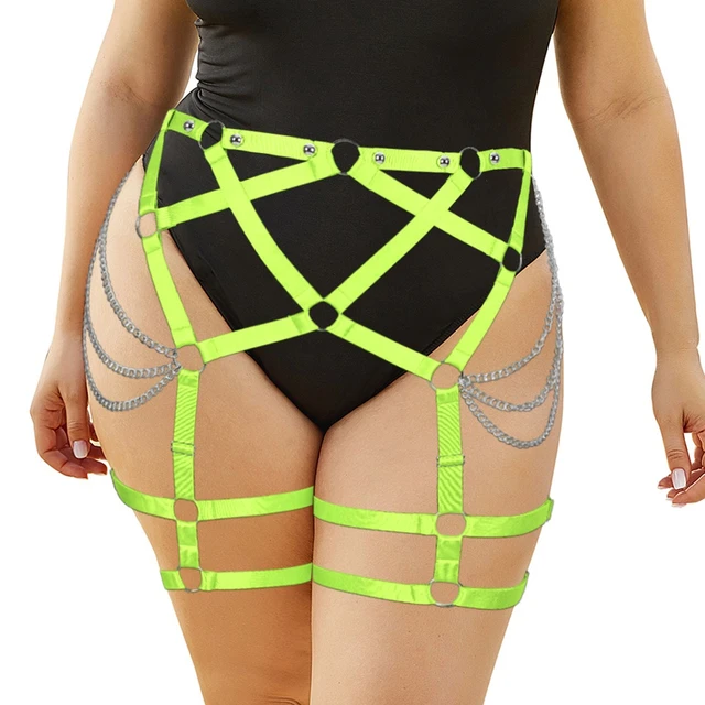 Straps Harness For Busty Women Sexy Plus Size Lingerie Rivet Chain  Accessory Cage Bra Bralette Suspender Belt Rave Wear Costume - Garters -  AliExpress