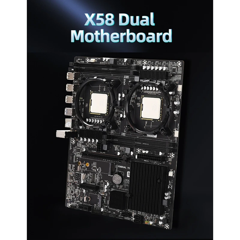 good pc motherboard X58 Motherboard Dual LGA1366 Motherboard L5520 DDR3 4-Channel 1066Mhz Maximum Support 128G E-ATX USB 3.0 X58 Motherboard best desktop motherboard