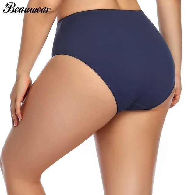 Beauwear High Waist Panties for Women Underwear Ladies Big Size Briefs  Traceless Plus Size Thin Satin