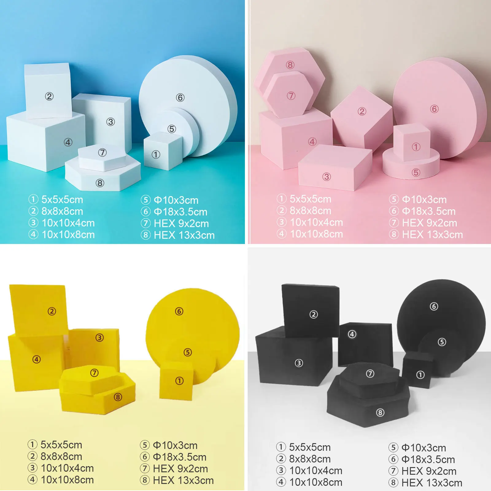 Foam Cube Set Photo Props Shooting 3D Ornaments Jewelry Take Pics Cosmetics Posing Photography Background Food Photo photo props