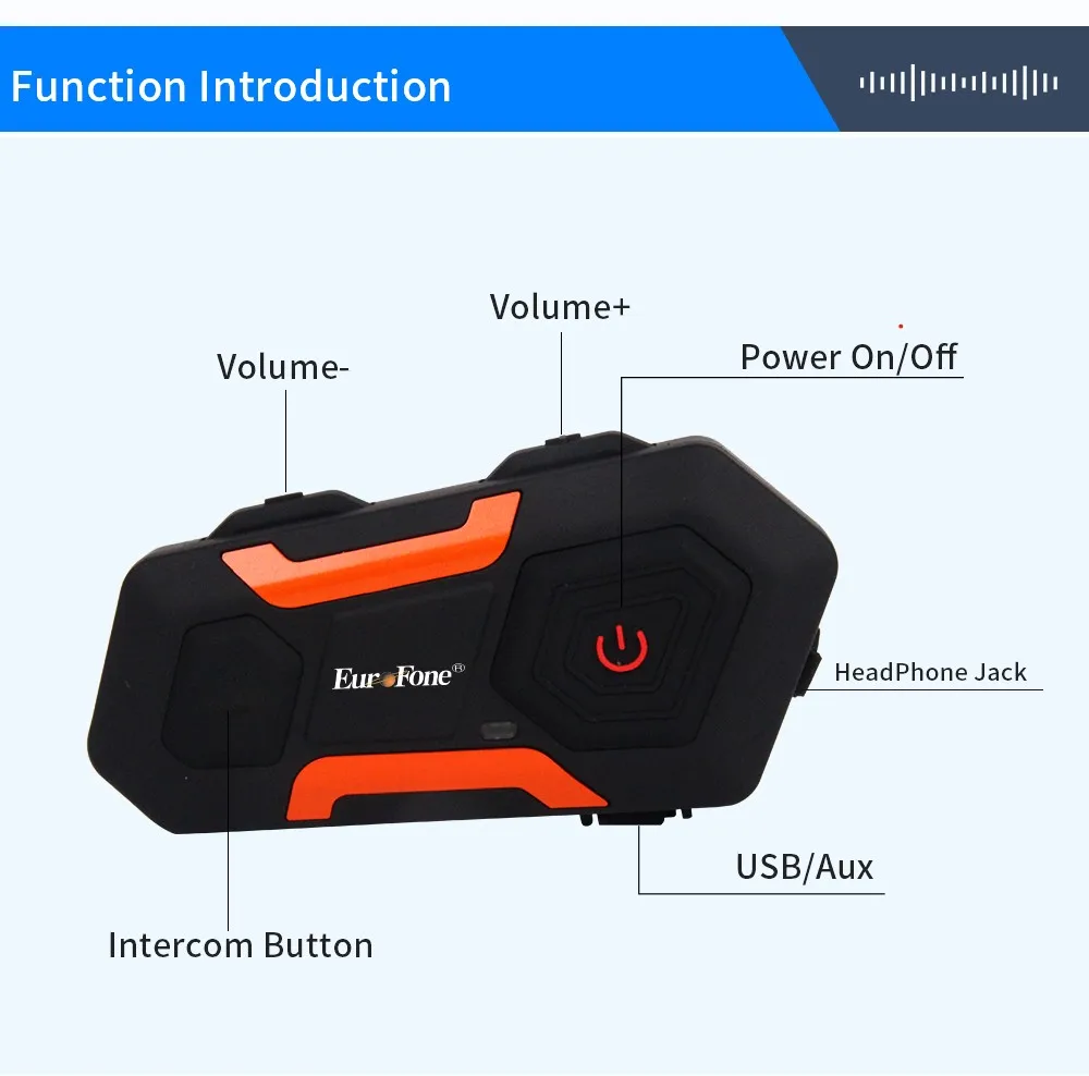Helmet BT Intercom FM Radio 5
