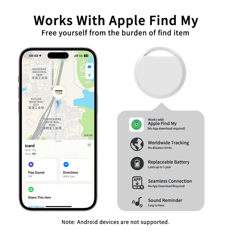 Bluetooth Tracker Anti-lose Tracker Airtag Replacement Find My GPS Tracker Luggage IOS MFi Key Finder for Apple