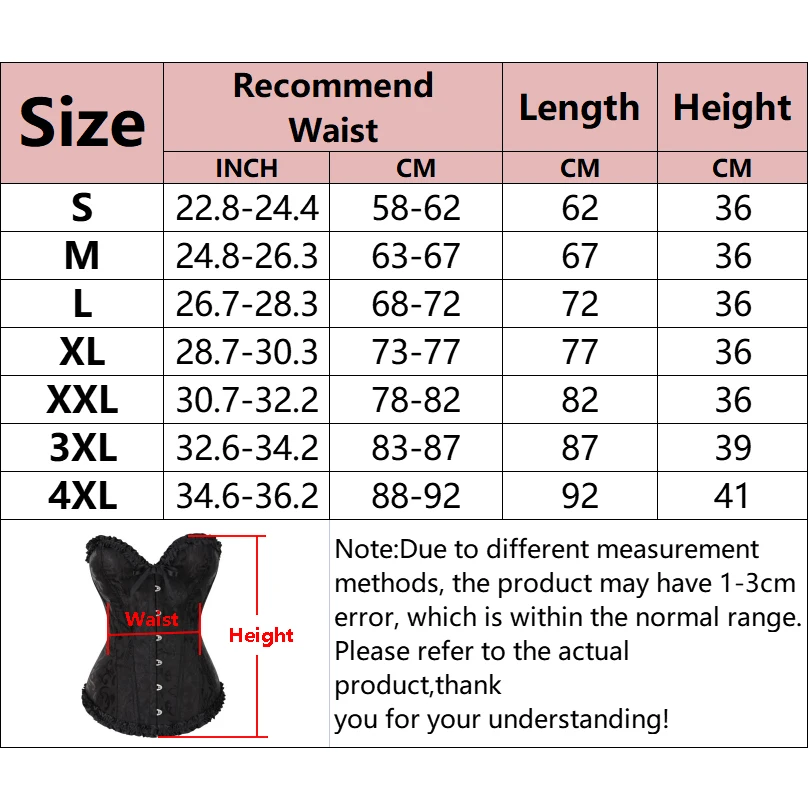 Waist Corset Women Bustier Overbust Sexy Lace up Floral Lingerie Shapewear Vintage Victorian Fashion