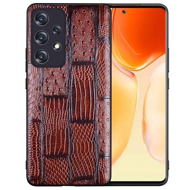 

Hot Sales Luxury Genuine Leather Phone Case For Samsung Galaxy A53 5g Shockproof Back Cover Fundas For A73 Cases