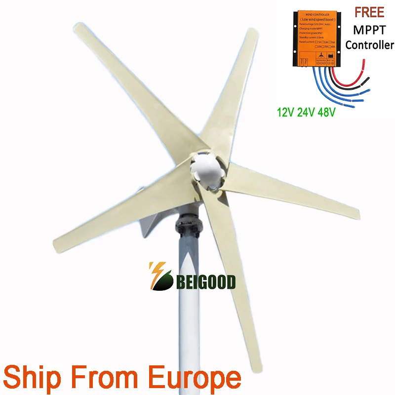 5000W Horizontal Wind Turbine Home Appliance Generator 12V 24V 48V Low Start Speed Free Alternative Energy Camping Windmill images - 6