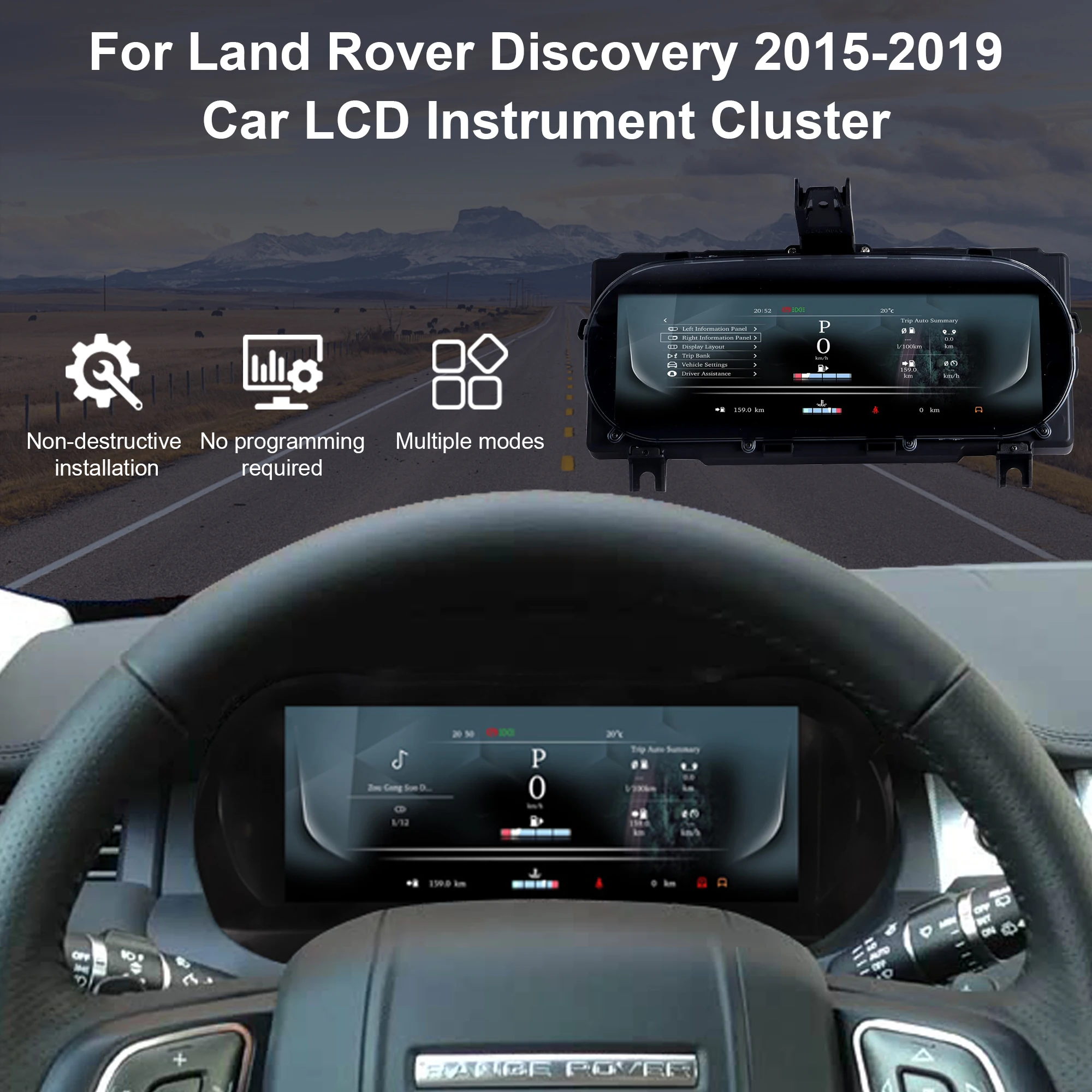 Digital Instrument Cluster For Land Rover Discovery Sport 2015-2019 Speedometer,