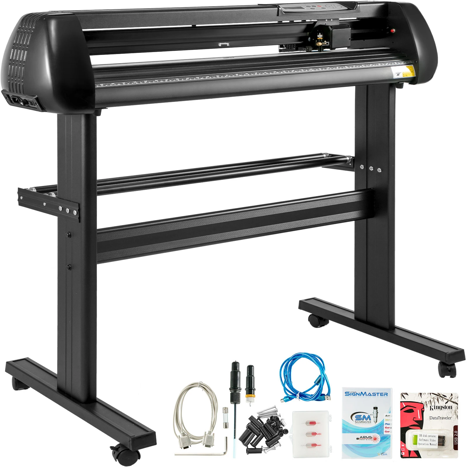 SucceBuy 28 Inch Vinyl Cutter Machine With Floor Stand Vinyl Plotter Adjustable Force Speed SIGNMASTER Software For Sign Making