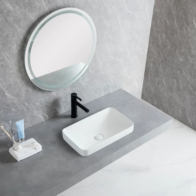 Bathroom Countertop Basin Balcony Washbasin Ceramic Wash Basin Home Art Square Bathroom Sink