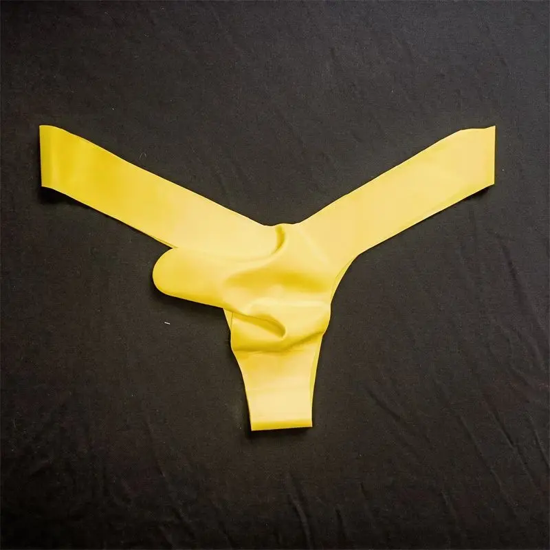 Silicone Men's Underwear Sexy Thong Transparent Elephant Nose Briefs Separated Penis Hole Nightclub Sissy Panties Gay G Strings