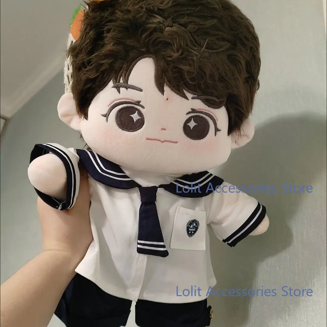 40CM Sitting Posture Cotton Doll Clothes Anime Preppy Doll Dress Up Clothes Cartoon School Uniform Garments Bowtie Gift