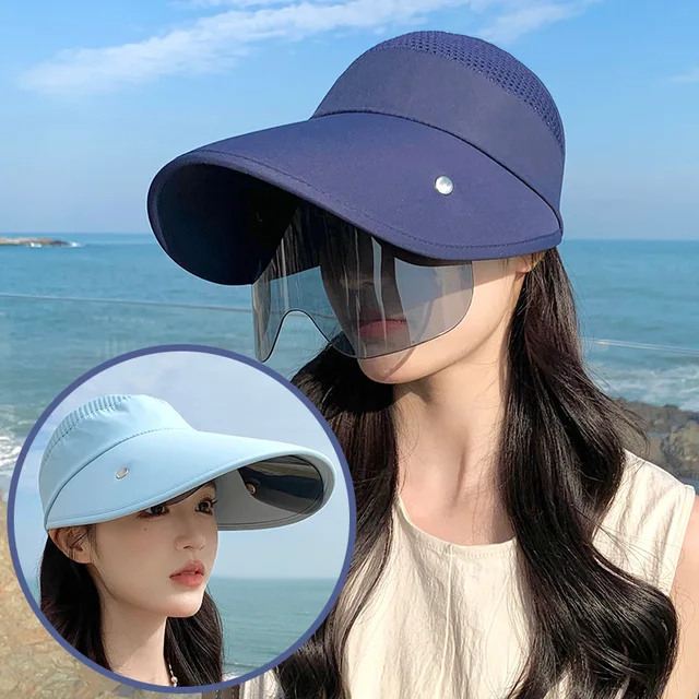 Brand Design Women Empty Top Hat with Glasses Solid Wide Brim Bucket Hat Summer Outdoor Cycling Hat Adjustable Plain Sun Hat 2
