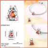 925 Sterling Silver Fashion Squirrel Maple Leaf Autumn Series Charms Beads Fit  Original Bracelets DIY Jewelry Making 6