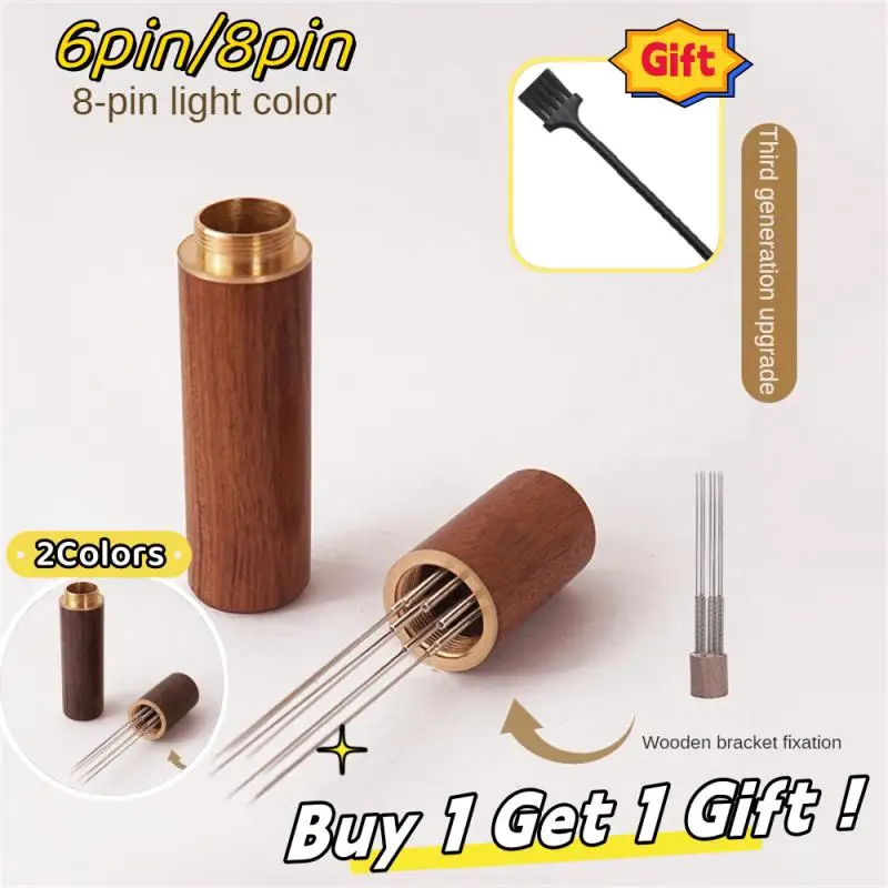 

Espresso Powder Stirrer Stainless Steel Coffee Stirring Needle Solid Wood Cloth Powder Cafe Stirring Barista Accessories Coffee