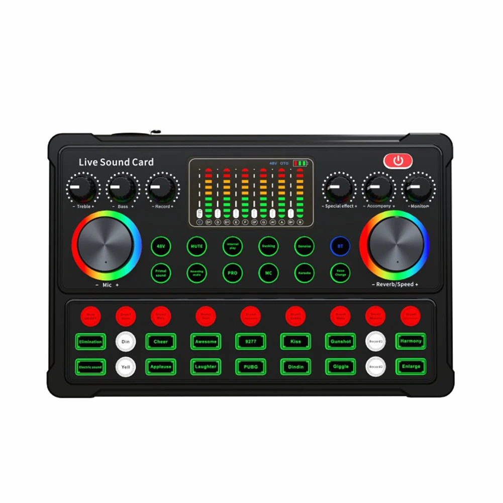 M3 RGB Wireless Home Sound Card Professional Live Mixer Sound Card for  Youtuber Home KTV,DSP Noise Reduction Support 48V Mic