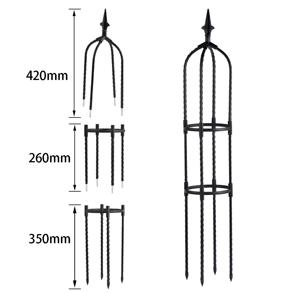 Flower Tower Support Rack Plug-in Frame with Heightening Adapter Rose Vine Climbing Trellis Trainer Garden Decor