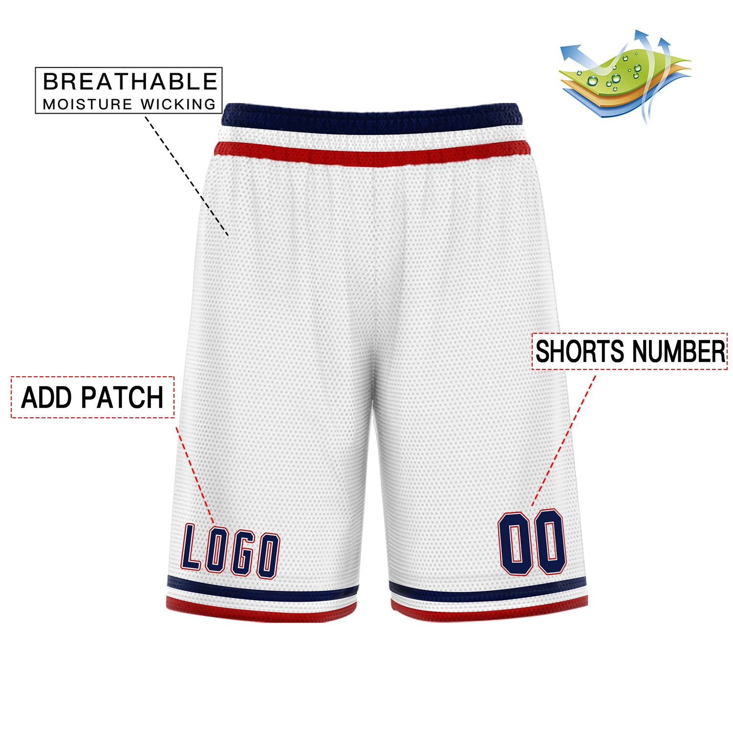 Klassieke Basketbal Sport Shorts Running Athletic Shorts Fans Sneldrogend Mesh Print Met Zakken Voor Mannen Vrouwen