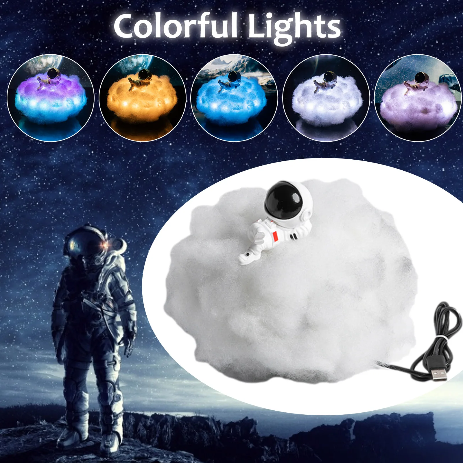 LED Bunte Wolken Astronaut Lampe Mit Regenbogen Wirkung Als Kinder der  Nacht Licht Kreative Geschenk In 2022 Zimmer Dekoration Lichter - AliExpress