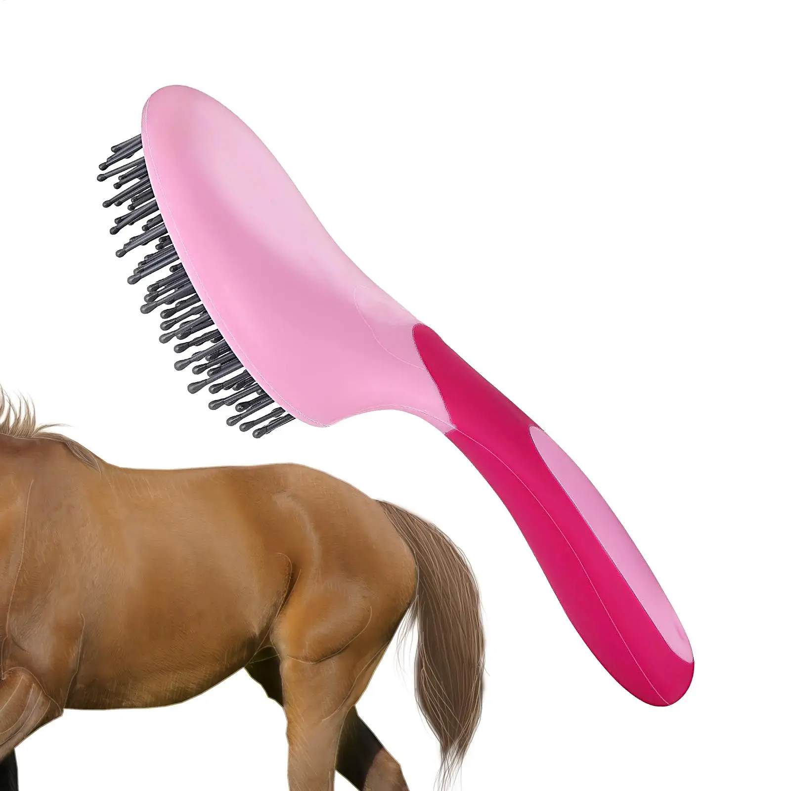 Horse Mane and Tail Brush Professional Humanized Handle Horsetail Comb Horse Grooming Brushes Mane Tail Brush Pet Massage Brush