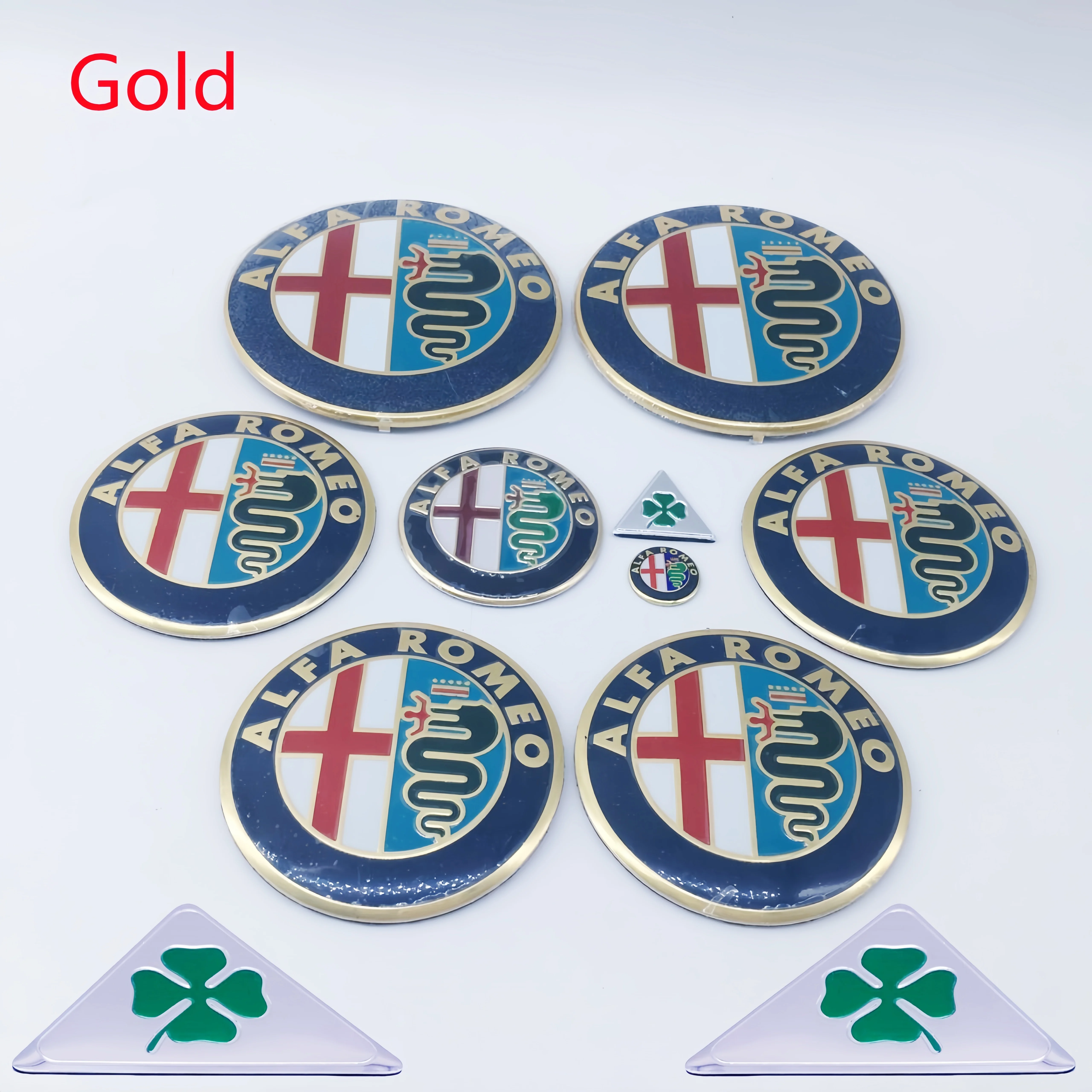 11Pc Car Steering Wheel & Front Hood Emblem Stickers - Multiple Sizes Available