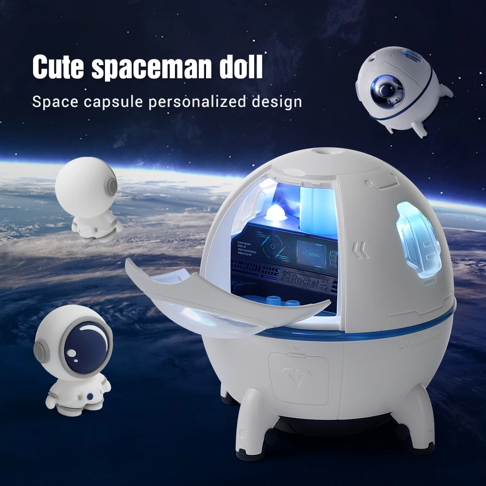 

Space Capsule Air Humidifier USB Ultrasonic Cool Mist Aromatherapy Water Diffuser with Led Light Astronaut Humidificador