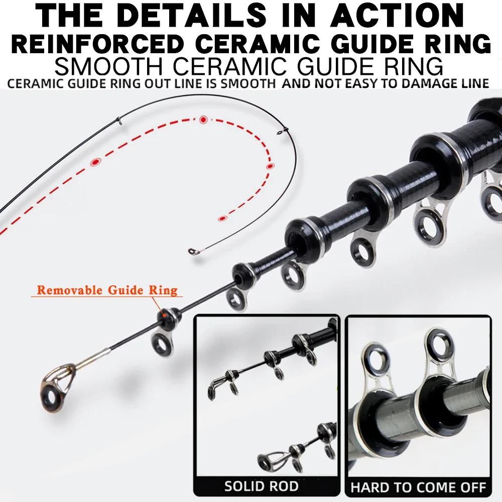 Fishing Rod 2.7M 3.6M 4.5M 5.4M 6.3M Carbon Telescopic Rock Fishing Rod Tough M Power Telescopic Travel Sea Boat Rock Fishing Rod