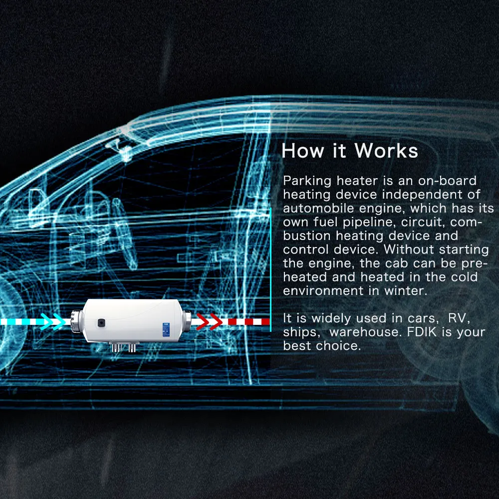 FDIK Дизельная автономка воздушный парковочный обогреватель 12В 24В 5кВт автономный отопитель алюминиевый корпус ЖК-дисплей для автомобиля ан...