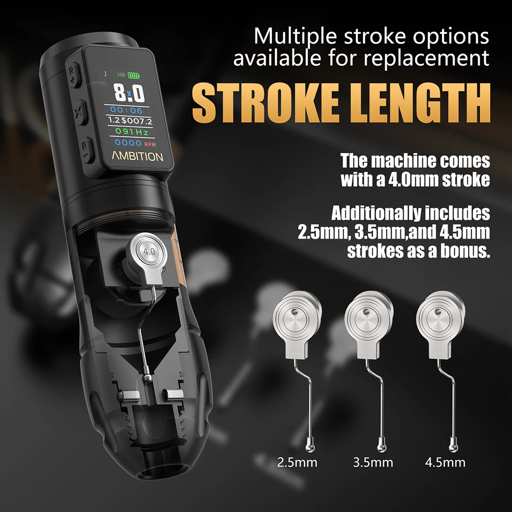 Ambition Vibe Max Kit de tatuaje 2,5-3,5-4,0-4,5mm carrera máquina