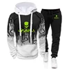 2024 Spring Autumn Gunki Logo Print Fashion Gradient Color Sports Set Men's Comfortable Hoodies Tracksuit+Casual Sweatpants Suit 5