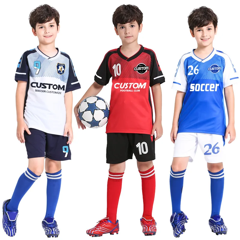 FootballJerseyKidsPersonalizedSoccerJerseySetCustomPolyester