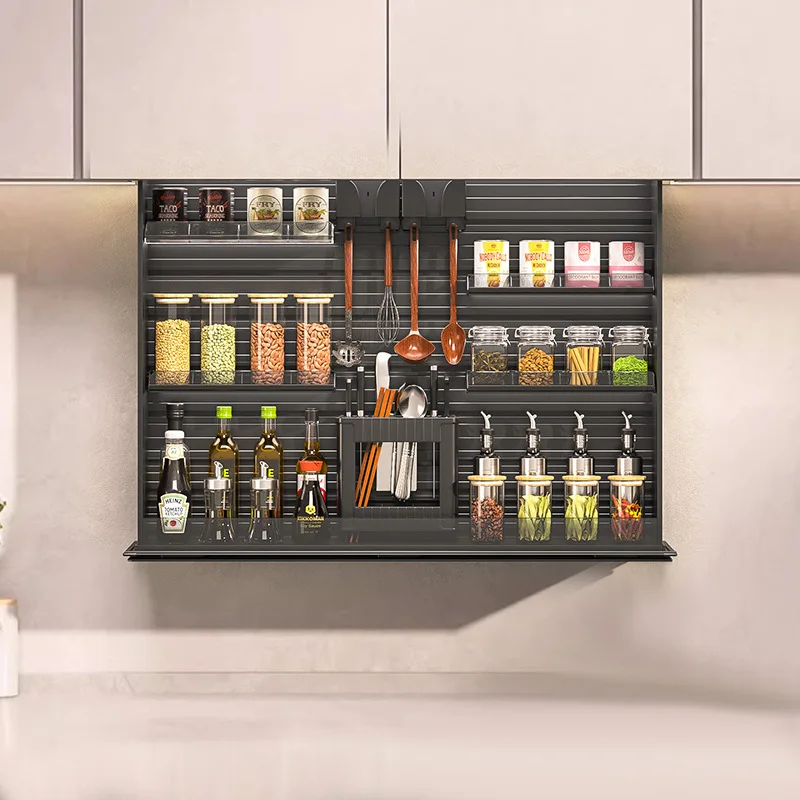 Intelligent electric hanging cabinet lifting basket kitchen cabinet vertical pull-down rack